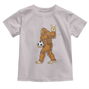 Funny Bigfoot Soccer Player Toddler T Shirt Folklore Cryptid Gift TS12 Ice Gray Print Your Wear