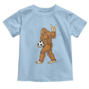 Funny Bigfoot Soccer Player Toddler T Shirt Folklore Cryptid Gift TS12 Light Blue Print Your Wear