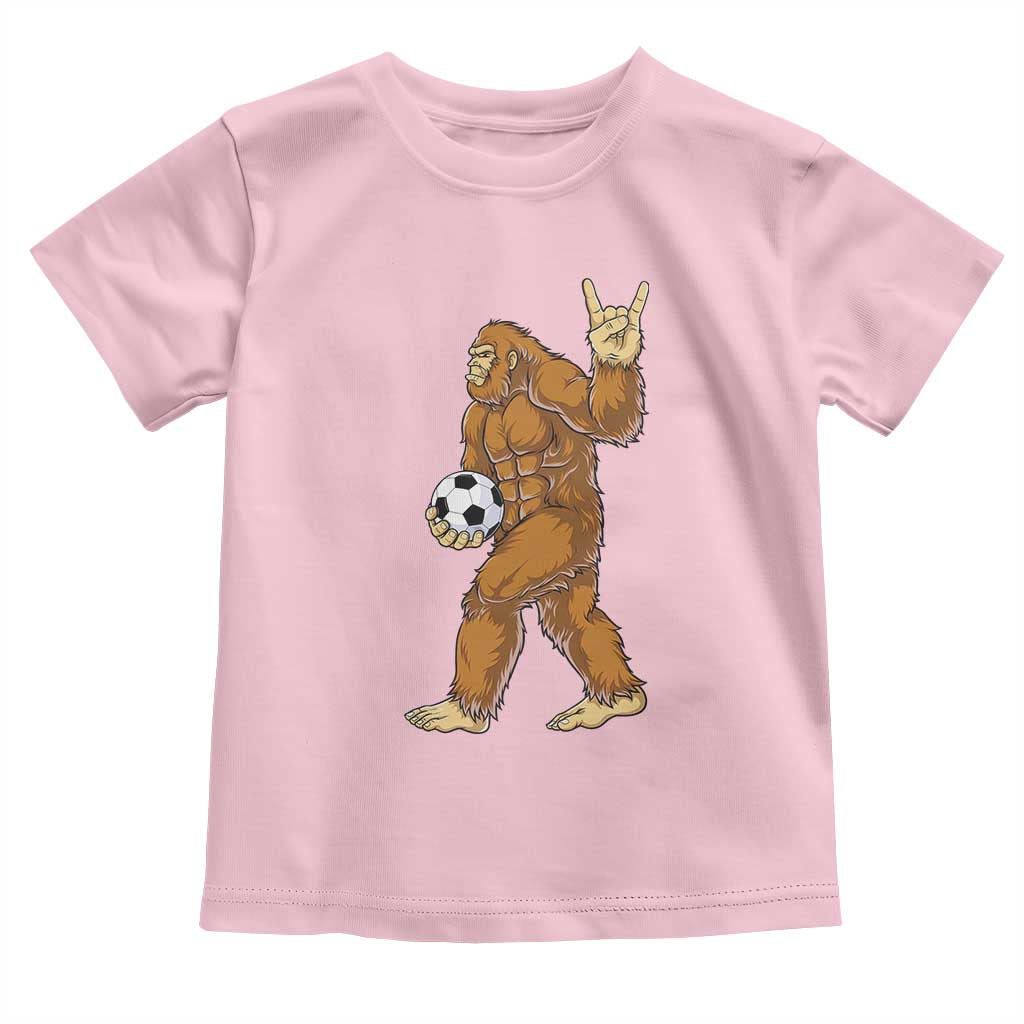 Funny Bigfoot Soccer Player Toddler T Shirt Folklore Cryptid Gift TS12 Light Pink Print Your Wear