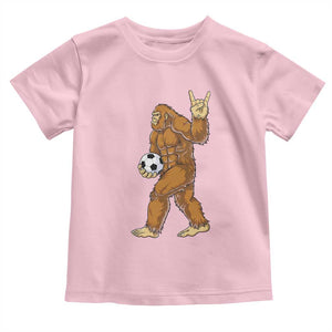 Funny Bigfoot Soccer Player Toddler T Shirt Folklore Cryptid Gift TS12 Light Pink Print Your Wear