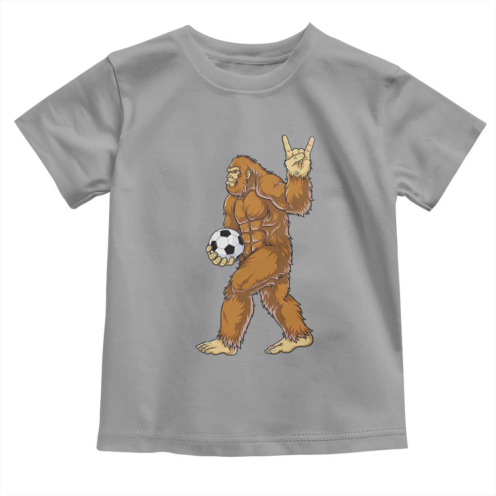 Funny Bigfoot Soccer Player Toddler T Shirt Folklore Cryptid Gift TS12 Sport Gray Print Your Wear