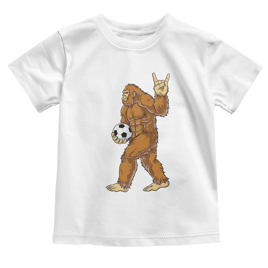 Funny Bigfoot Soccer Player Toddler T Shirt Folklore Cryptid Gift TS12 White Print Your Wear