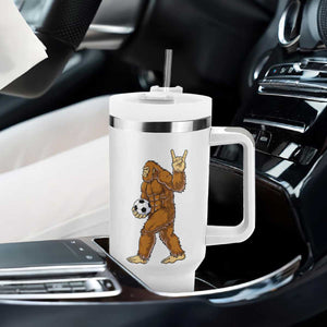 Funny Bigfoot Soccer Player Tumbler With Handle Folklore Cryptid Gift TS12 Print Your Wear