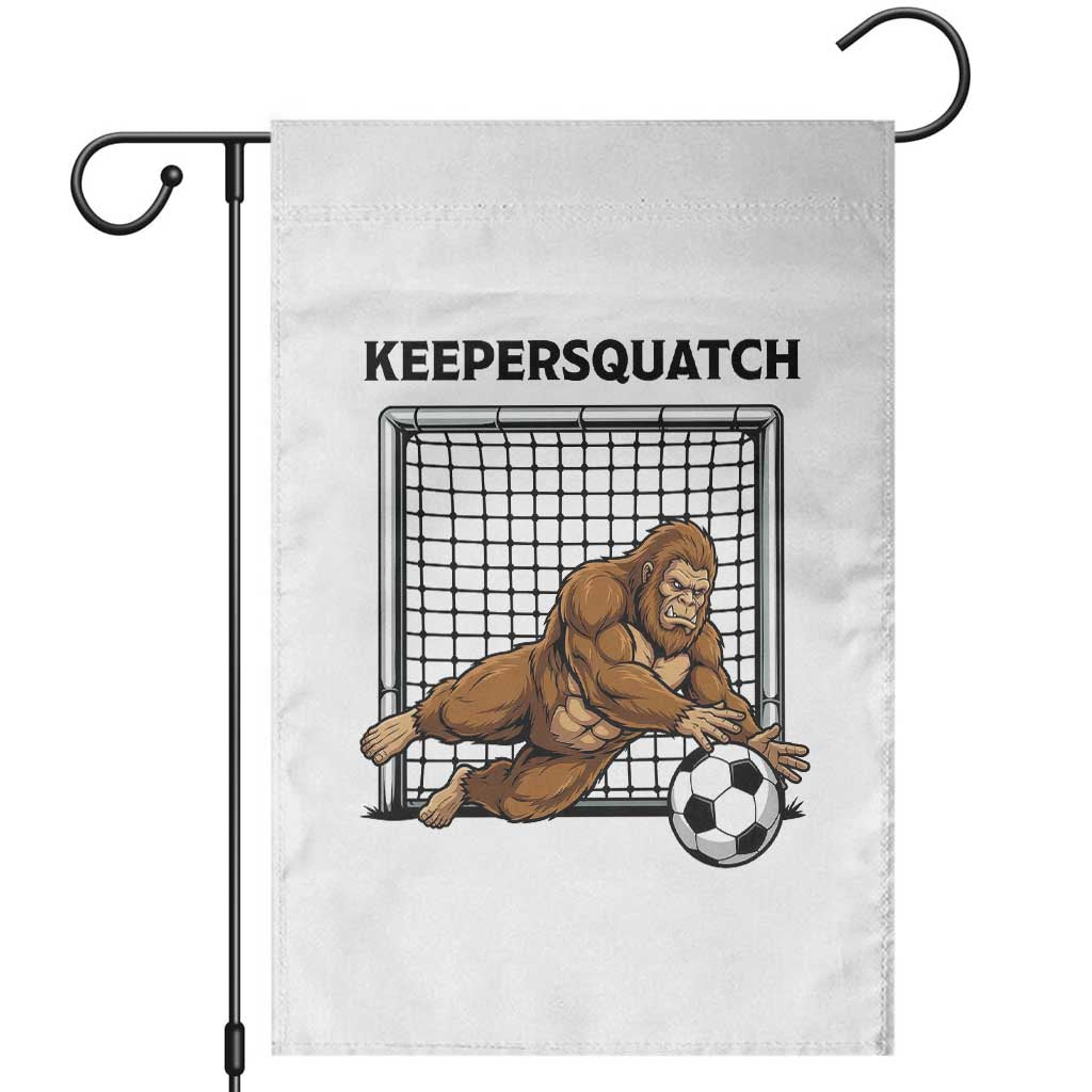 Funny Bigfoot Soccer Goalkeeper Garden Flag Keepersquatch TS12 White Print Your Wear