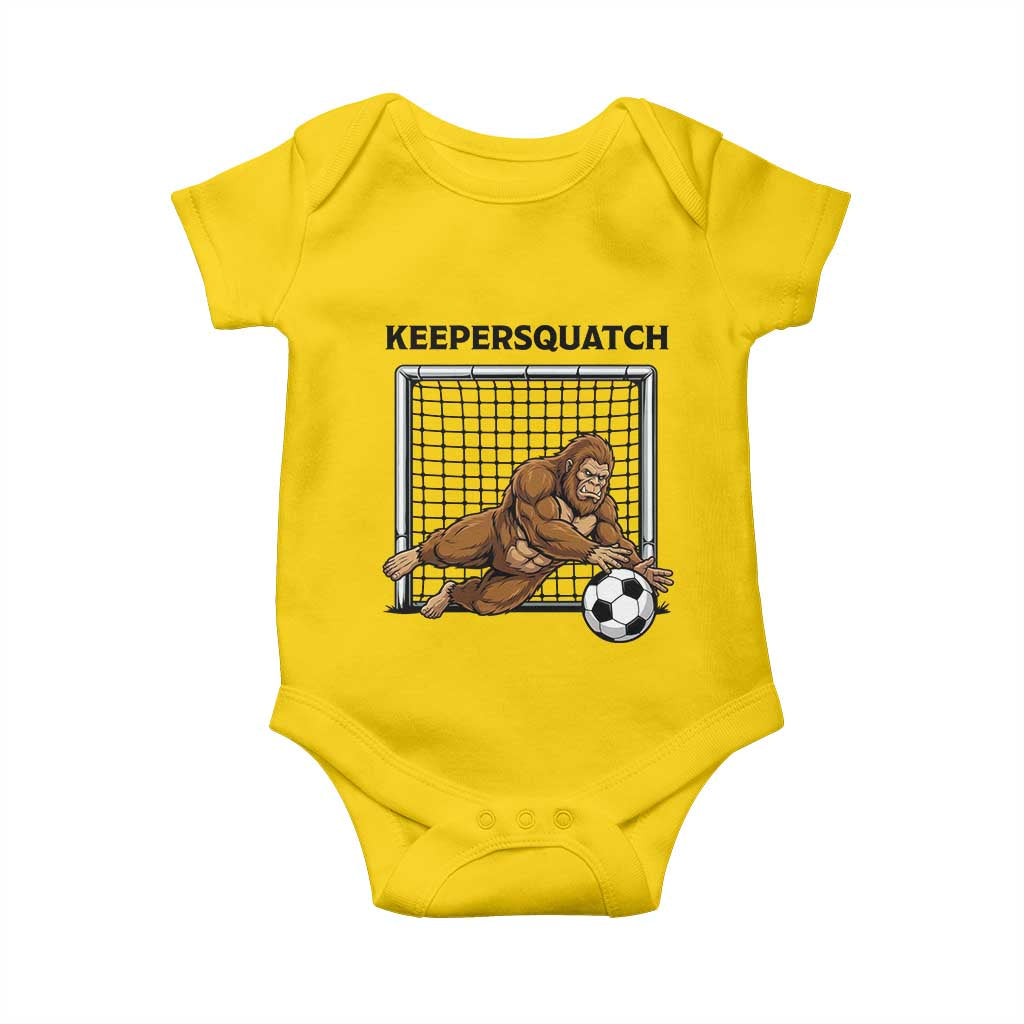 Funny Bigfoot Soccer Goalkeeper Baby Onesie Keepersquatch TS12 Daisy Print Your Wear