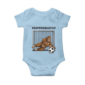 Funny Bigfoot Soccer Goalkeeper Baby Onesie Keepersquatch TS12 Light Blue Print Your Wear