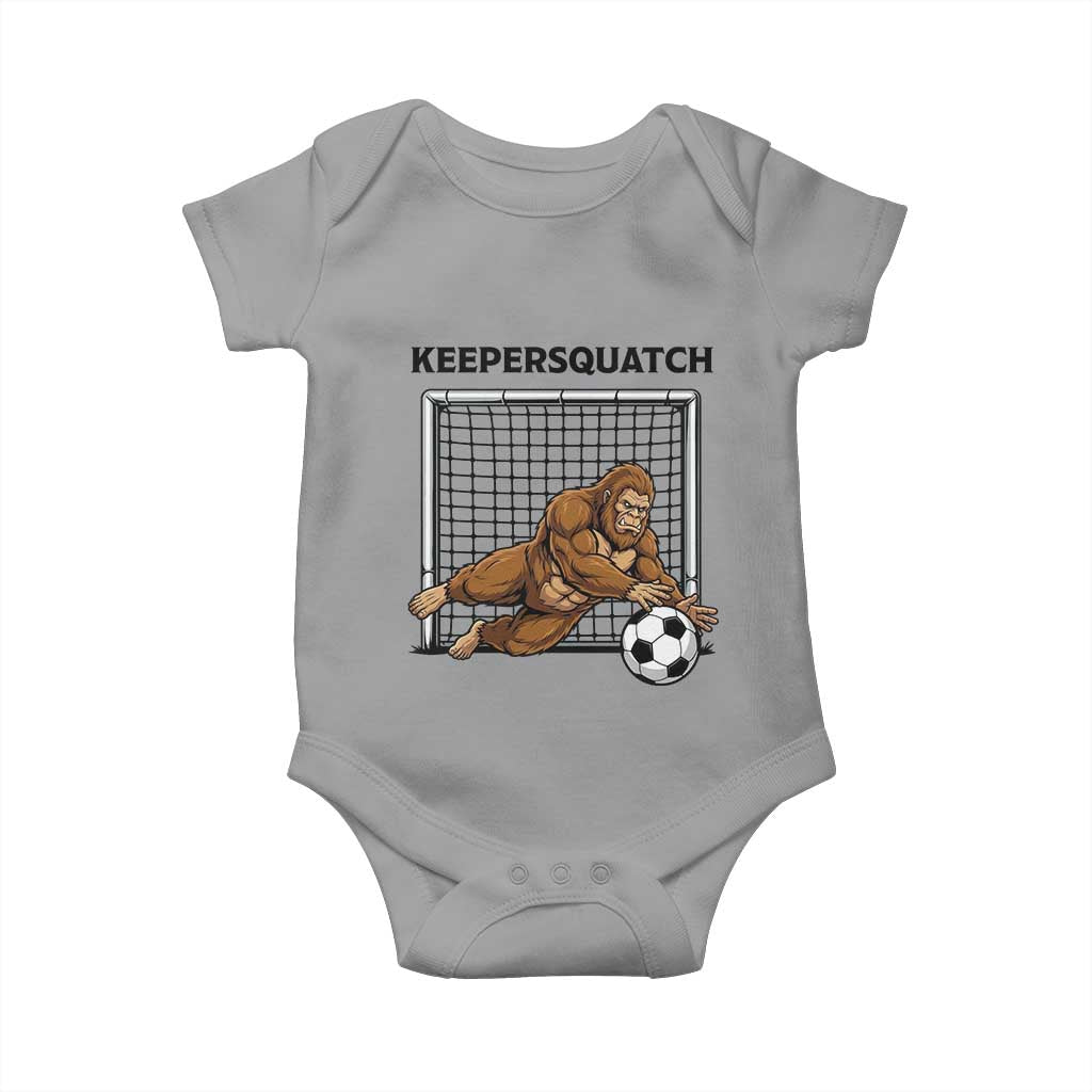 Funny Bigfoot Soccer Goalkeeper Baby Onesie Keepersquatch TS12 Sport Gray Print Your Wear