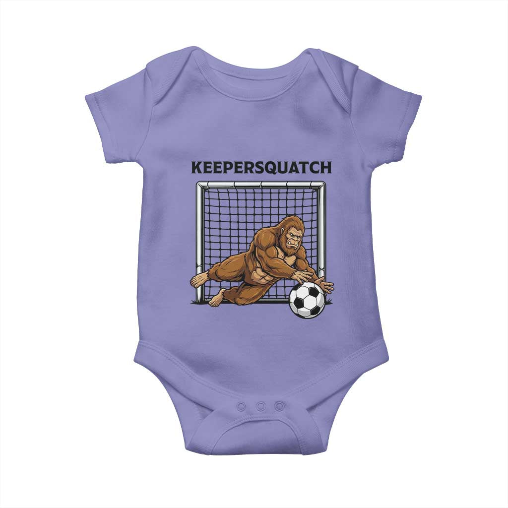 Funny Bigfoot Soccer Goalkeeper Baby Onesie Keepersquatch TS12 Violet Print Your Wear