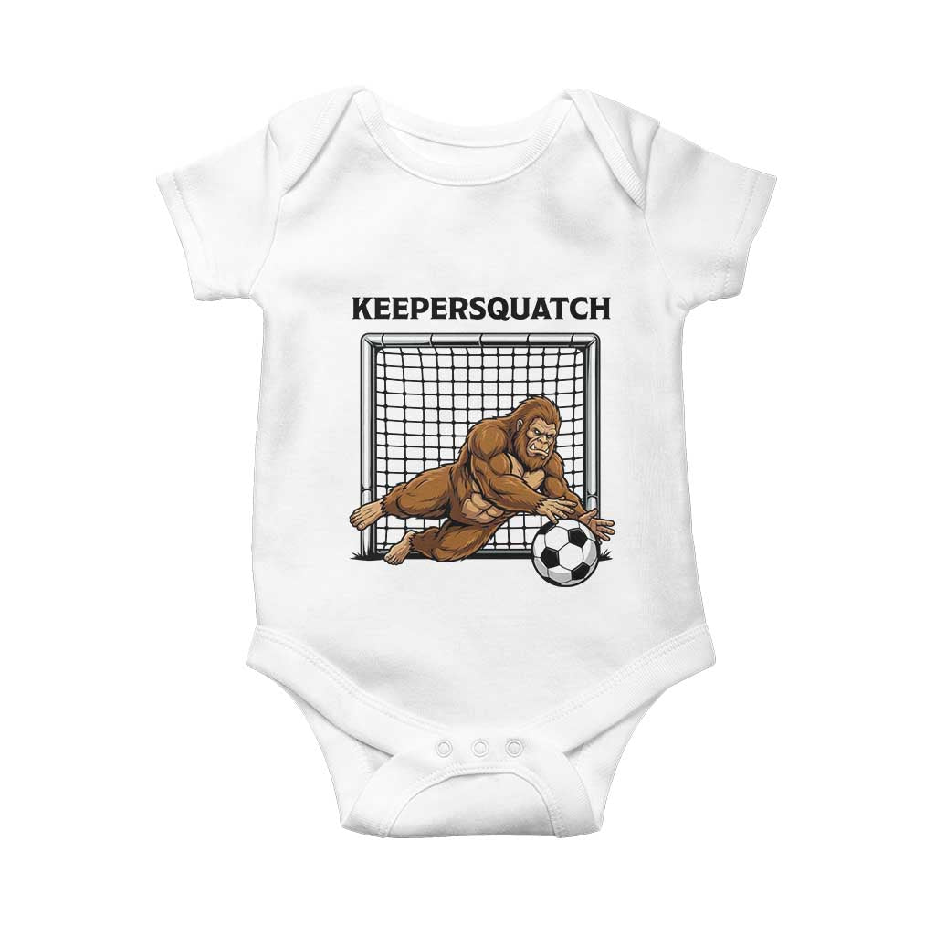 Funny Bigfoot Soccer Goalkeeper Baby Onesie Keepersquatch TS12 White Print Your Wear