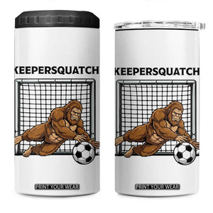 Funny Bigfoot Soccer Goalkeeper 4 in 1 Can Cooler Tumbler Keepersquatch TS12 One Size: 16 oz White Print Your Wear