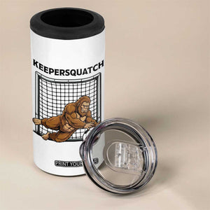 Funny Bigfoot Soccer Goalkeeper 4 in 1 Can Cooler Tumbler Keepersquatch TS12 Print Your Wear