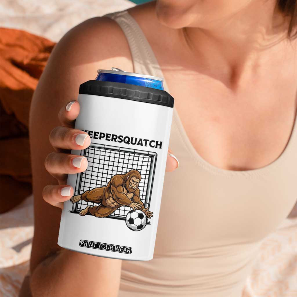 Funny Bigfoot Soccer Goalkeeper 4 in 1 Can Cooler Tumbler Keepersquatch TS12 Print Your Wear