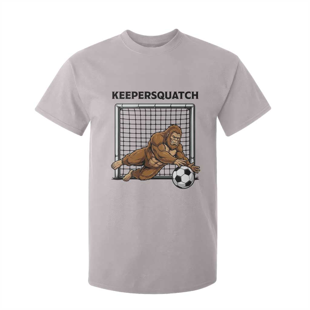 Funny Bigfoot Soccer Goalkeeper T Shirt For Kid Keepersquatch TS12 Ice Gray Print Your Wear
