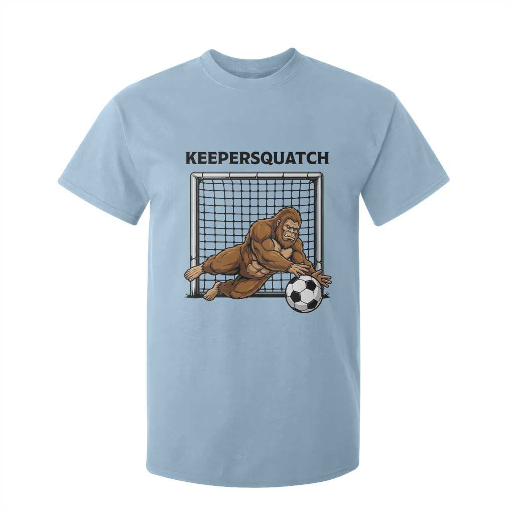 Funny Bigfoot Soccer Goalkeeper T Shirt For Kid Keepersquatch TS12 Light Blue Print Your Wear