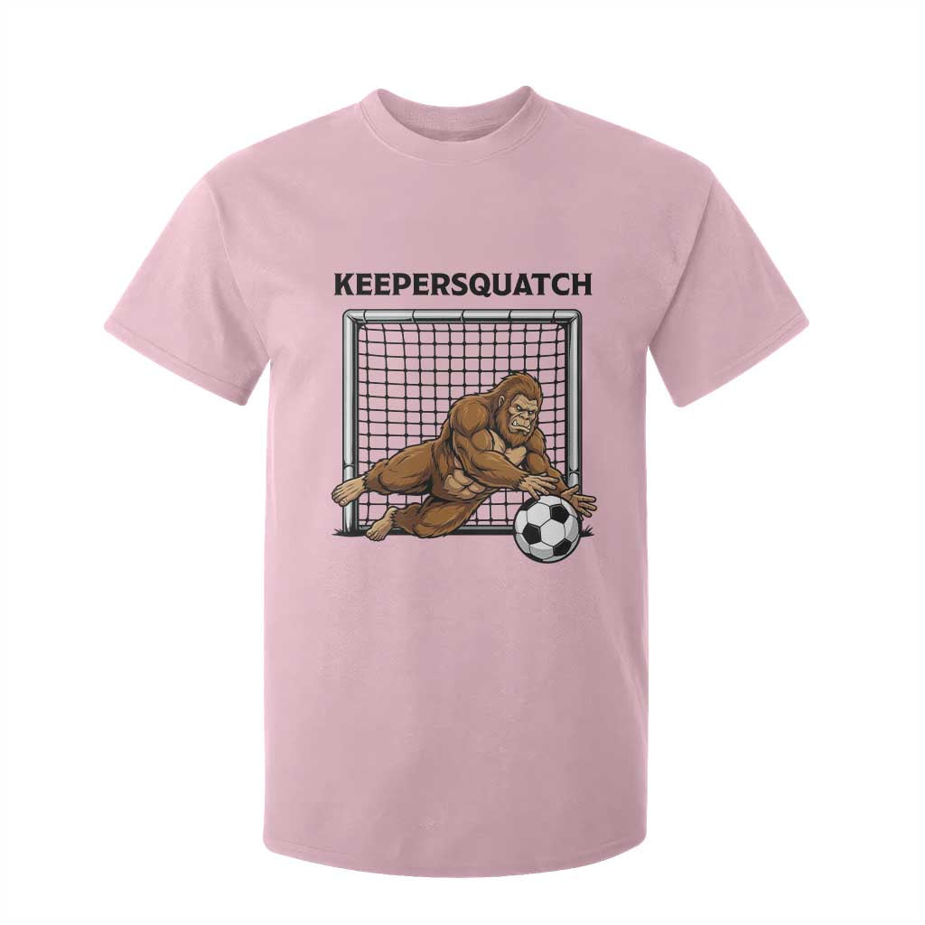 Funny Bigfoot Soccer Goalkeeper T Shirt For Kid Keepersquatch TS12 Light Pink Print Your Wear