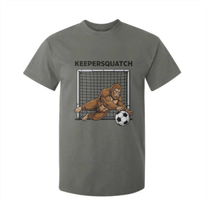 Funny Bigfoot Soccer Goalkeeper T Shirt For Kid Keepersquatch TS12 Military Green Print Your Wear