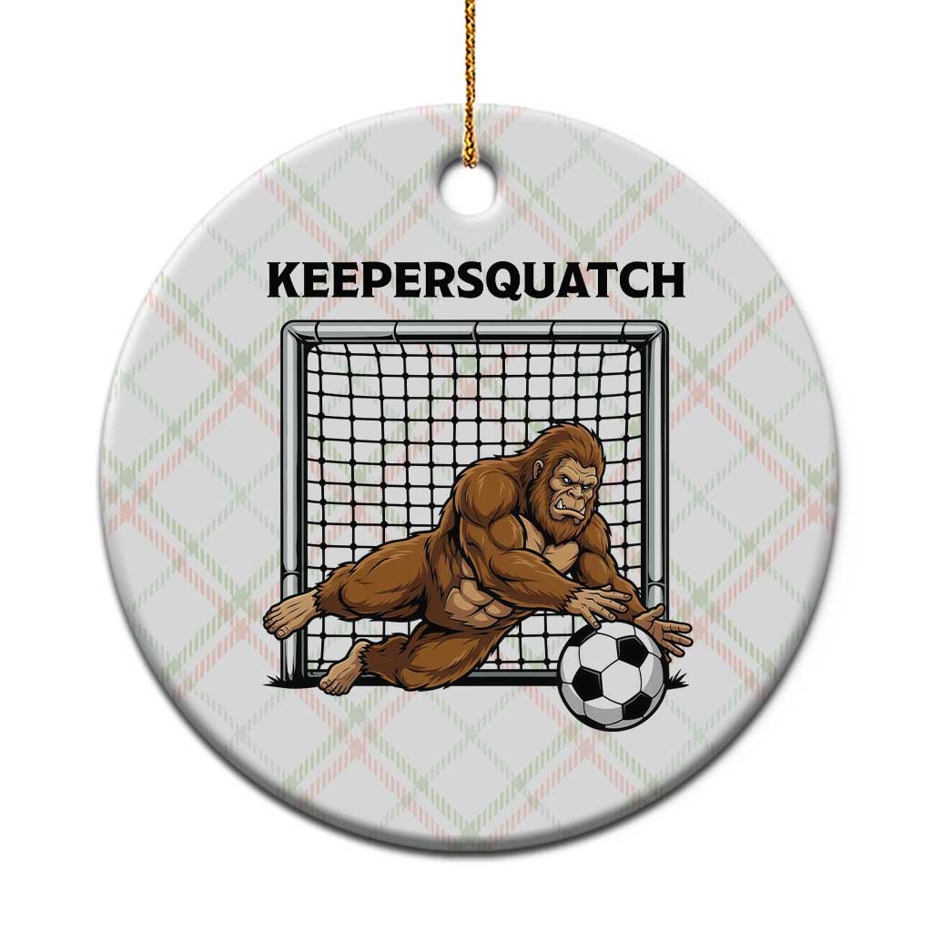 Funny Bigfoot Soccer Goalkeeper Ceramic Ornament Keepersquatch TS12 1pc Christmas Plaid Print Your Wear