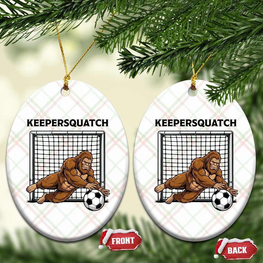 Funny Bigfoot Soccer Goalkeeper Ceramic Ornament Keepersquatch TS12 Print Your Wear