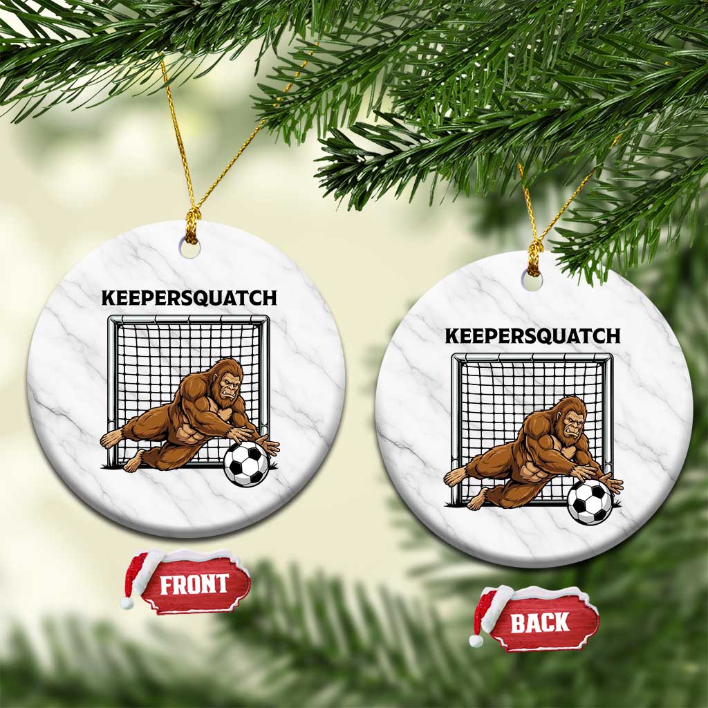 Funny Bigfoot Soccer Goalkeeper Ceramic Ornament Keepersquatch TS12 1pc White Marble Print Your Wear