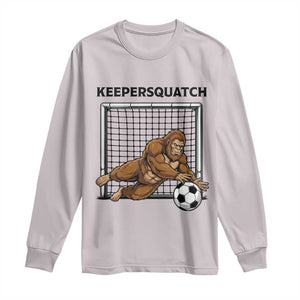 Funny Bigfoot Soccer Goalkeeper Long Sleeve Shirt Keepersquatch TS12 Ice Gray Print Your Wear