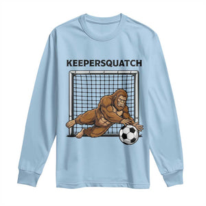 Funny Bigfoot Soccer Goalkeeper Long Sleeve Shirt Keepersquatch TS12 Light Blue Print Your Wear