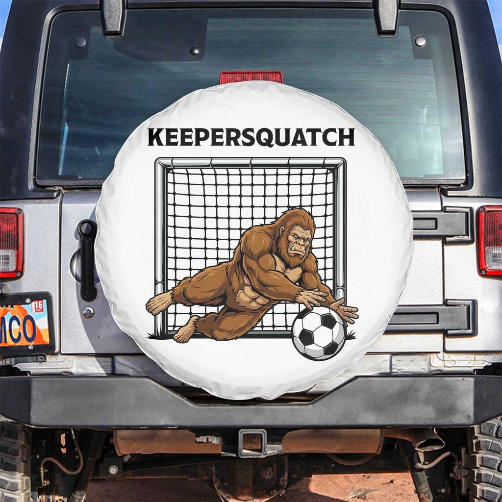 Funny Bigfoot Soccer Goalkeeper Spare Tire Cover Keepersquatch TS12 No hole White Print Your Wear