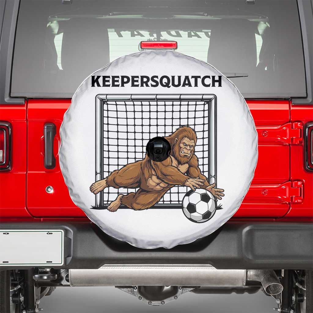 Funny Bigfoot Soccer Goalkeeper Spare Tire Cover Keepersquatch TS12 White Print Your Wear