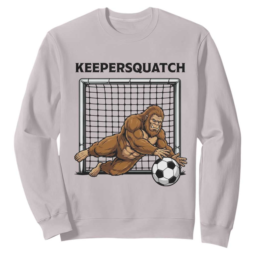 Funny Bigfoot Soccer Goalkeeper Sweatshirt Keepersquatch TS12 Ice Gray Print Your Wear