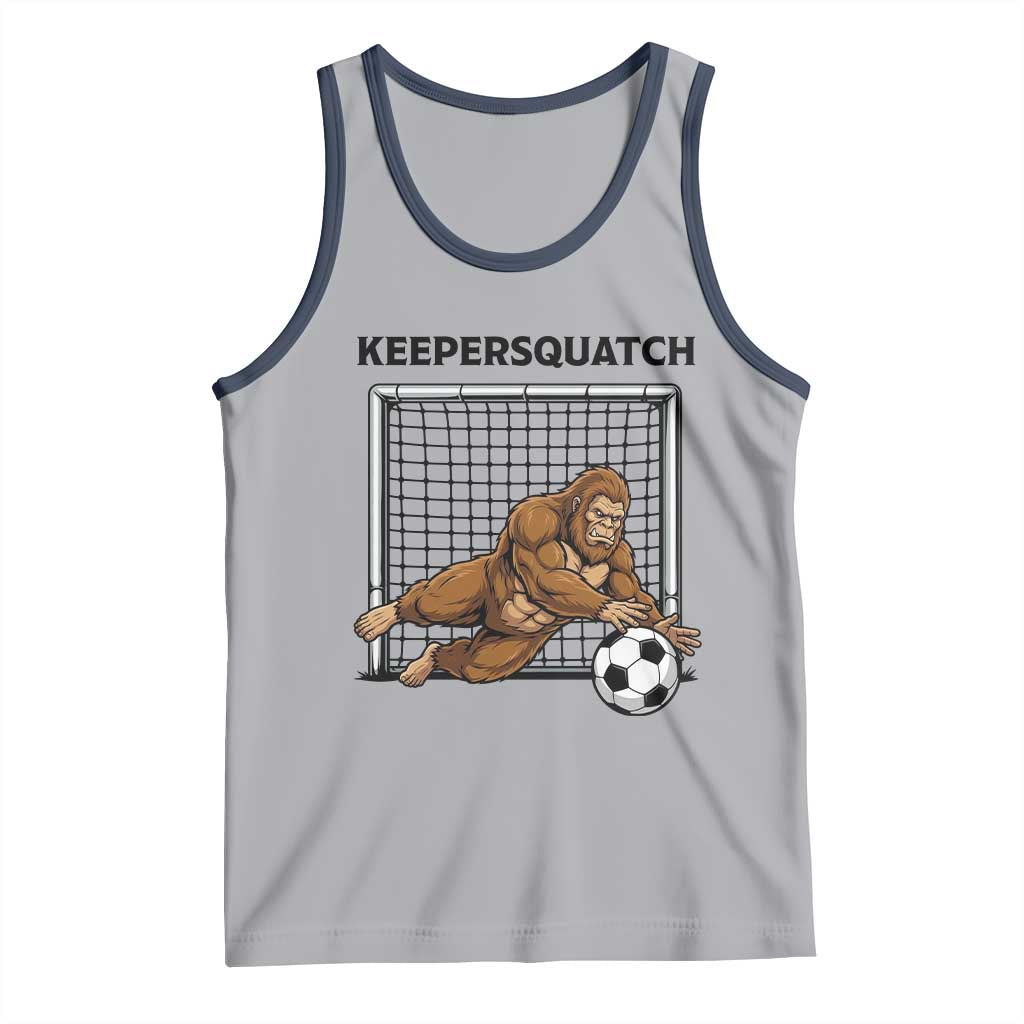 Funny Bigfoot Soccer Goalkeeper Tank Top Keepersquatch TS12 Athletic Heather Navy Print Your Wear