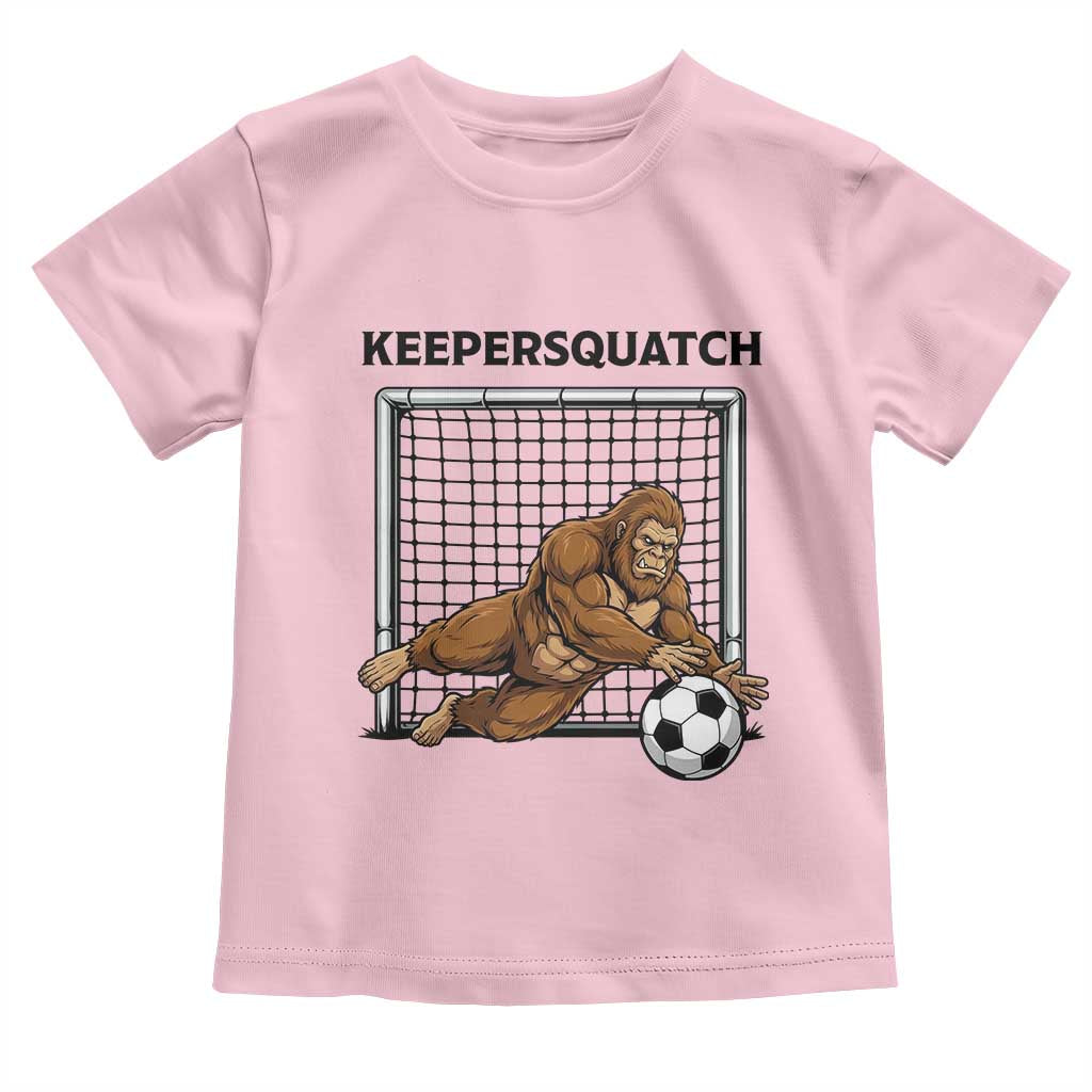 Funny Bigfoot Soccer Goalkeeper Toddler T Shirt Keepersquatch TS12 Light Pink Print Your Wear