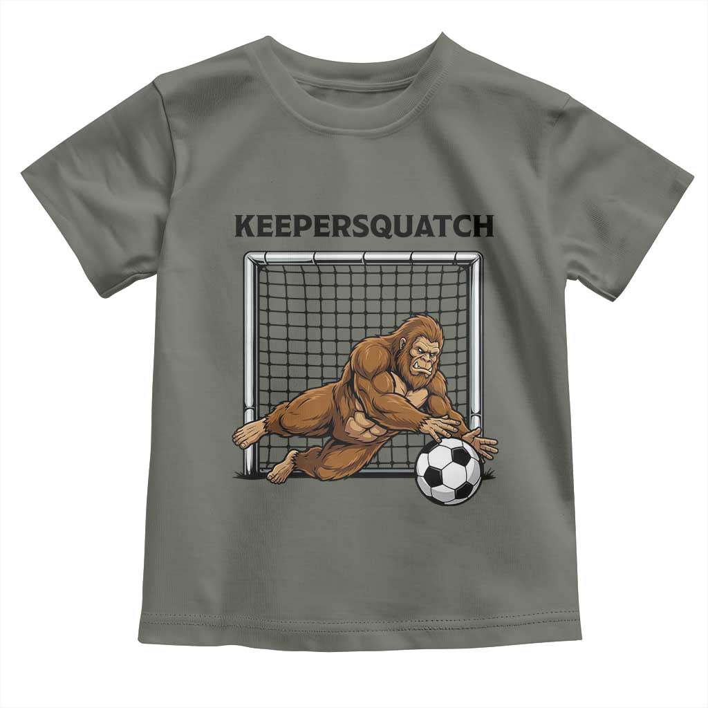 Funny Bigfoot Soccer Goalkeeper Toddler T Shirt Keepersquatch TS12 Military Green Print Your Wear