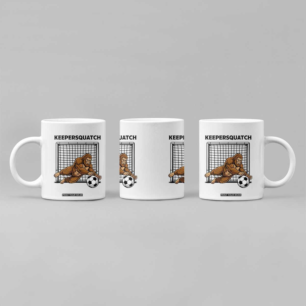Funny Bigfoot Soccer Goalkeeper Coffee Mug Keepersquatch TS12 Print Your Wear