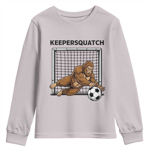 Funny Bigfoot Soccer Goalkeeper Youth Sweatshirt Keepersquatch TS12 Ice Gray Print Your Wear