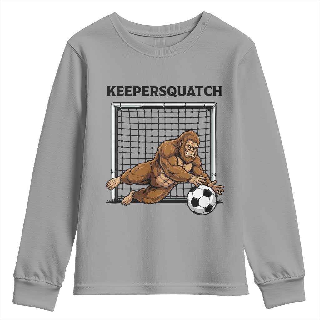 Funny Bigfoot Soccer Goalkeeper Youth Sweatshirt Keepersquatch TS12 Sport Gray Print Your Wear