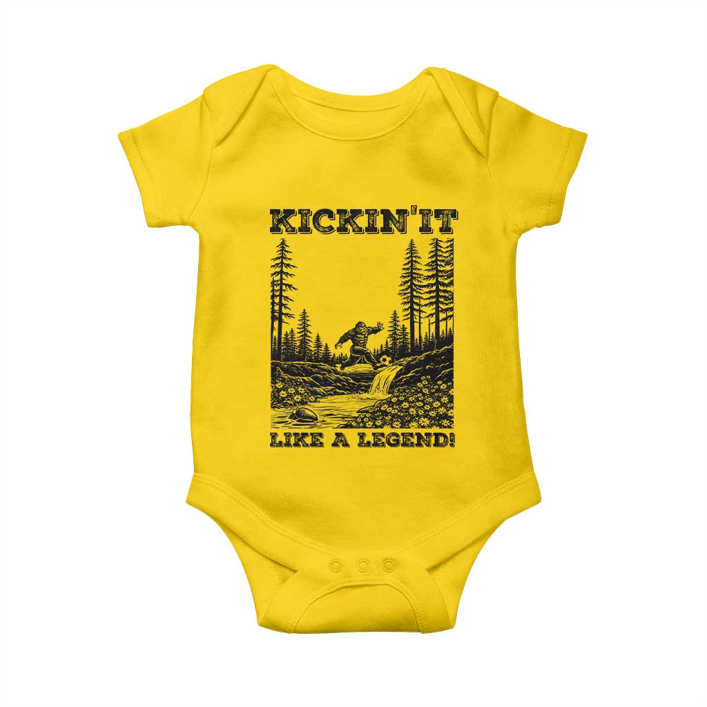 Kickin It Like A Legend Baby Onesie Funny Bigfoot Soccer Player TS12 Daisy Print Your Wear