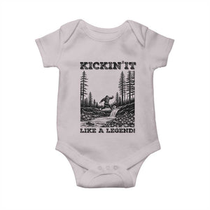 Kickin It Like A Legend Baby Onesie Funny Bigfoot Soccer Player TS12 Ice Gray Print Your Wear
