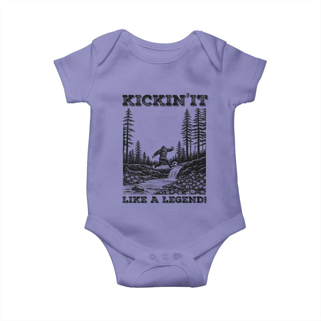 Kickin It Like A Legend Baby Onesie Funny Bigfoot Soccer Player TS12 Violet Print Your Wear