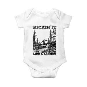 Kickin It Like A Legend Baby Onesie Funny Bigfoot Soccer Player TS12 White Print Your Wear