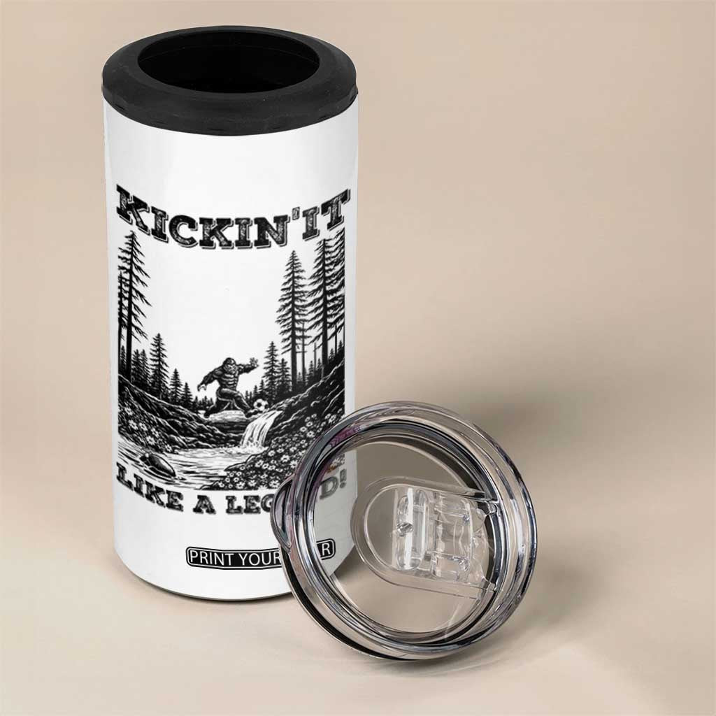 Kickin It Like A Legend 4 in 1 Can Cooler Tumbler Funny Bigfoot Soccer Player TS12 Print Your Wear
