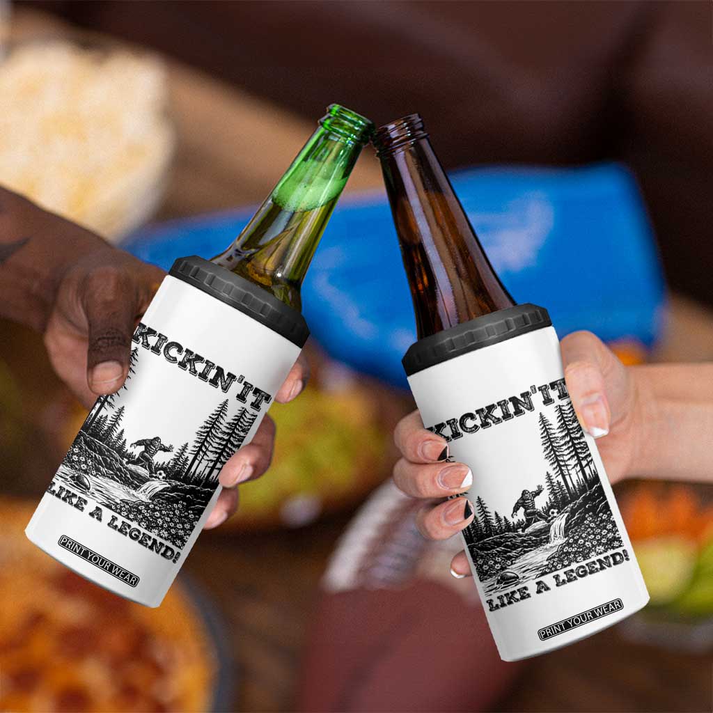 Kickin It Like A Legend 4 in 1 Can Cooler Tumbler Funny Bigfoot Soccer Player TS12 Print Your Wear