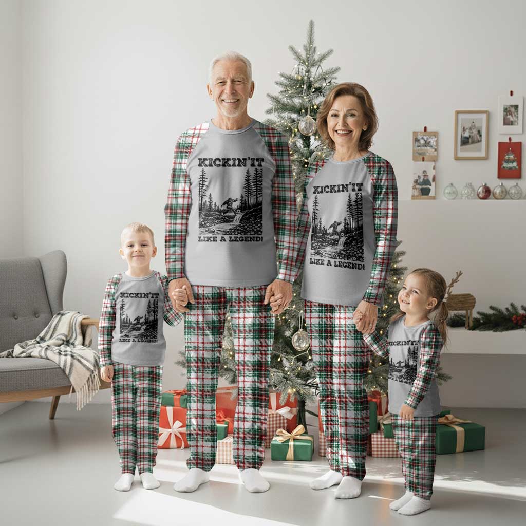 Kickin It Like A Legend Plaid Pajama Set Funny Bigfoot Soccer Player TS12 Christmas Plaid Print Your Wear
