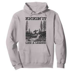 Kickin It Like A Legend Hoodie Funny Bigfoot Soccer Player TS12 Ice Gray Print Your Wear