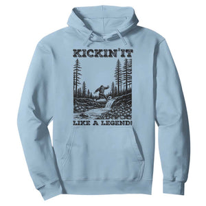 Kickin It Like A Legend Hoodie Funny Bigfoot Soccer Player TS12 Light Blue Print Your Wear