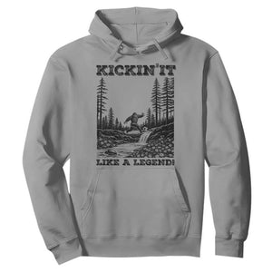 Kickin It Like A Legend Hoodie Funny Bigfoot Soccer Player TS12 Sport Gray Print Your Wear