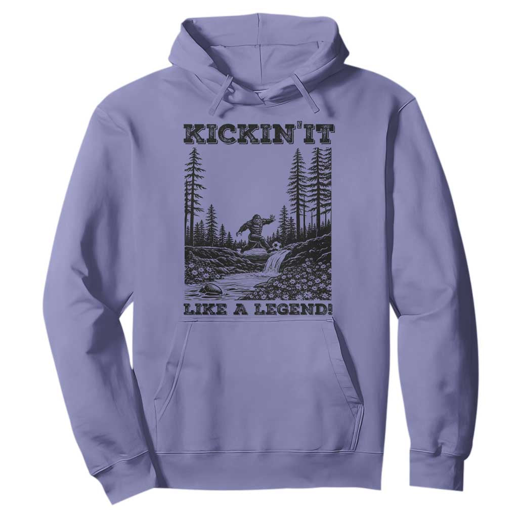 Kickin It Like A Legend Hoodie Funny Bigfoot Soccer Player TS12 Violet Print Your Wear