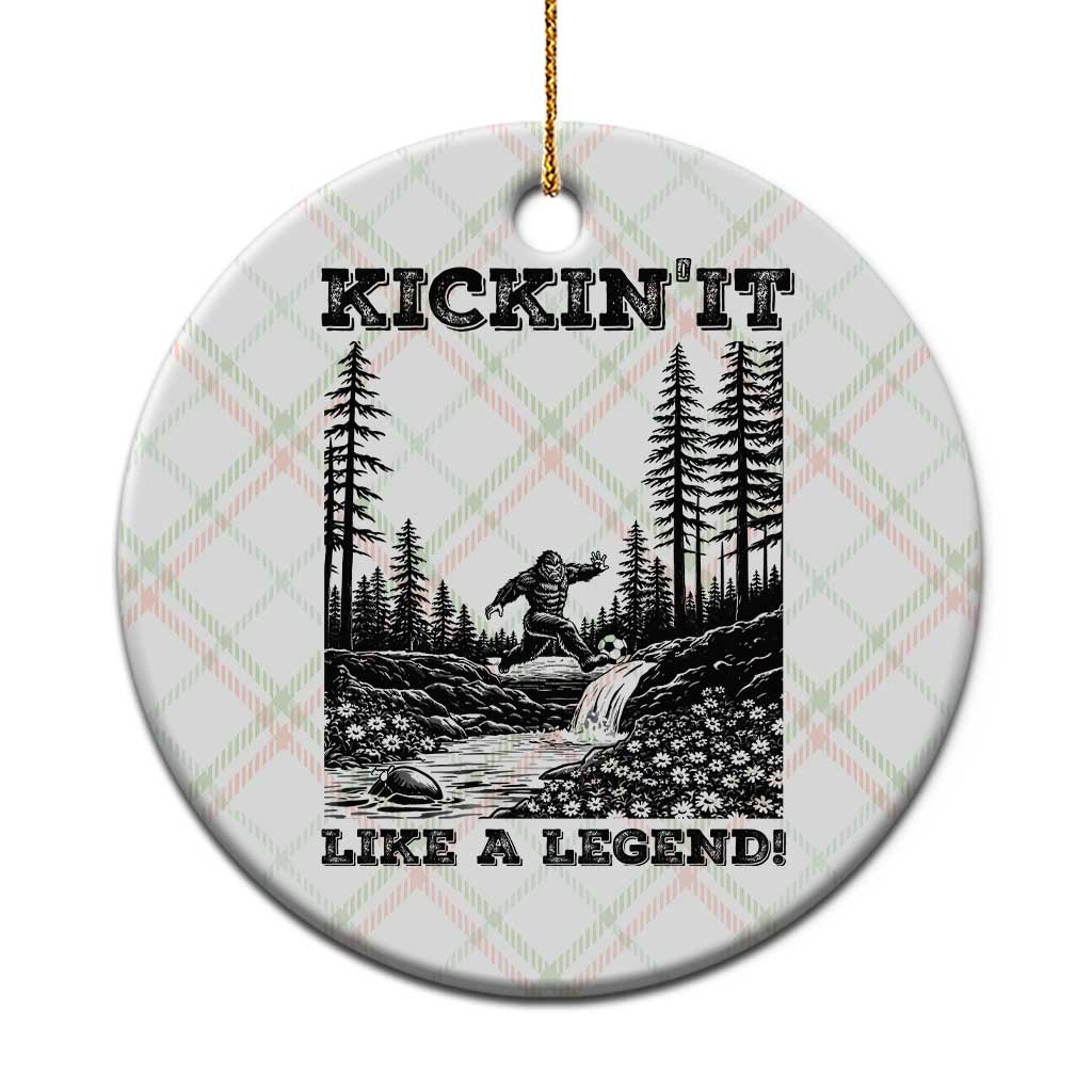 Kickin It Like A Legend Ceramic Ornament Funny Bigfoot Soccer Player TS12 1pc Christmas Plaid Print Your Wear