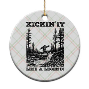 Kickin It Like A Legend Ceramic Ornament Funny Bigfoot Soccer Player TS12 1pc Christmas Plaid Print Your Wear