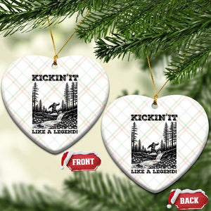 Kickin It Like A Legend Ceramic Ornament Funny Bigfoot Soccer Player TS12 Print Your Wear