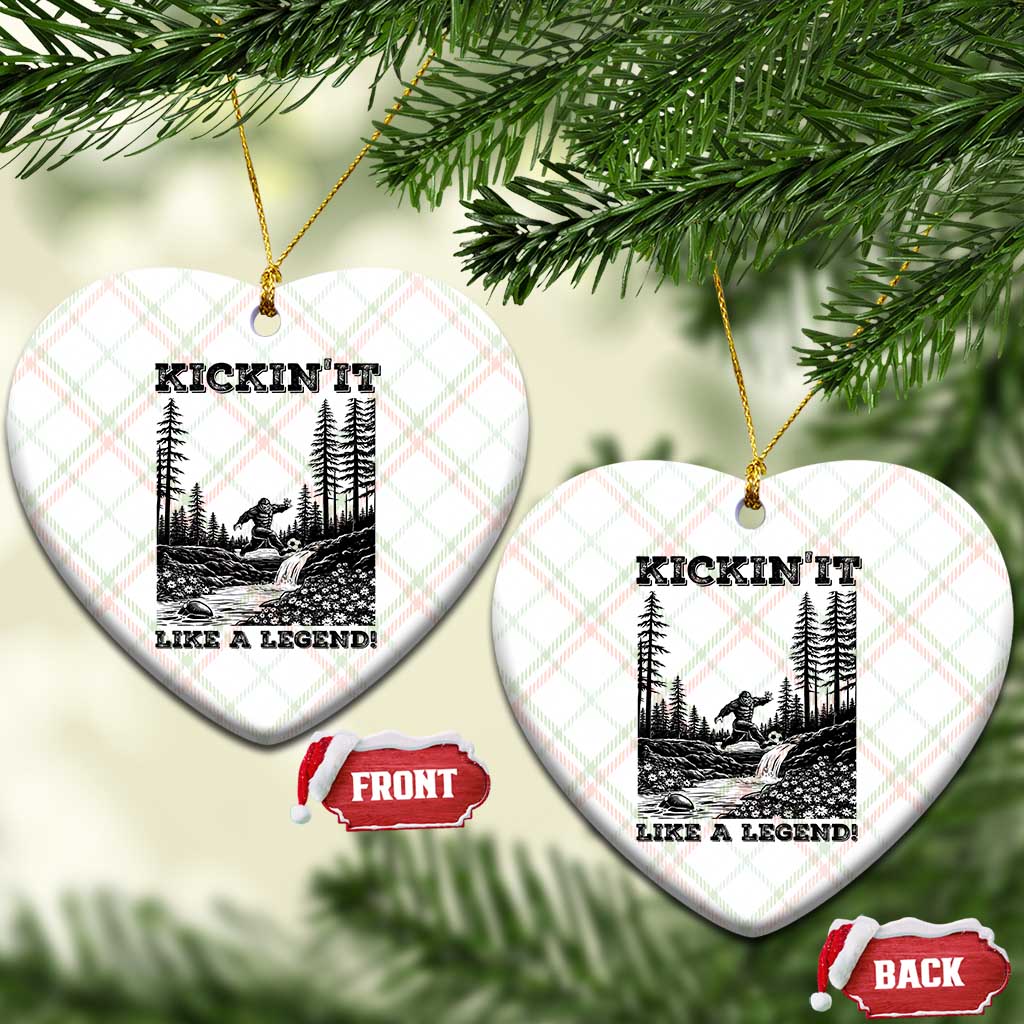 Kickin It Like A Legend Ceramic Ornament Funny Bigfoot Soccer Player TS12 Print Your Wear