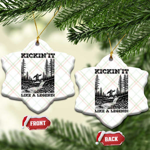 Kickin It Like A Legend Ceramic Ornament Funny Bigfoot Soccer Player TS12 Print Your Wear